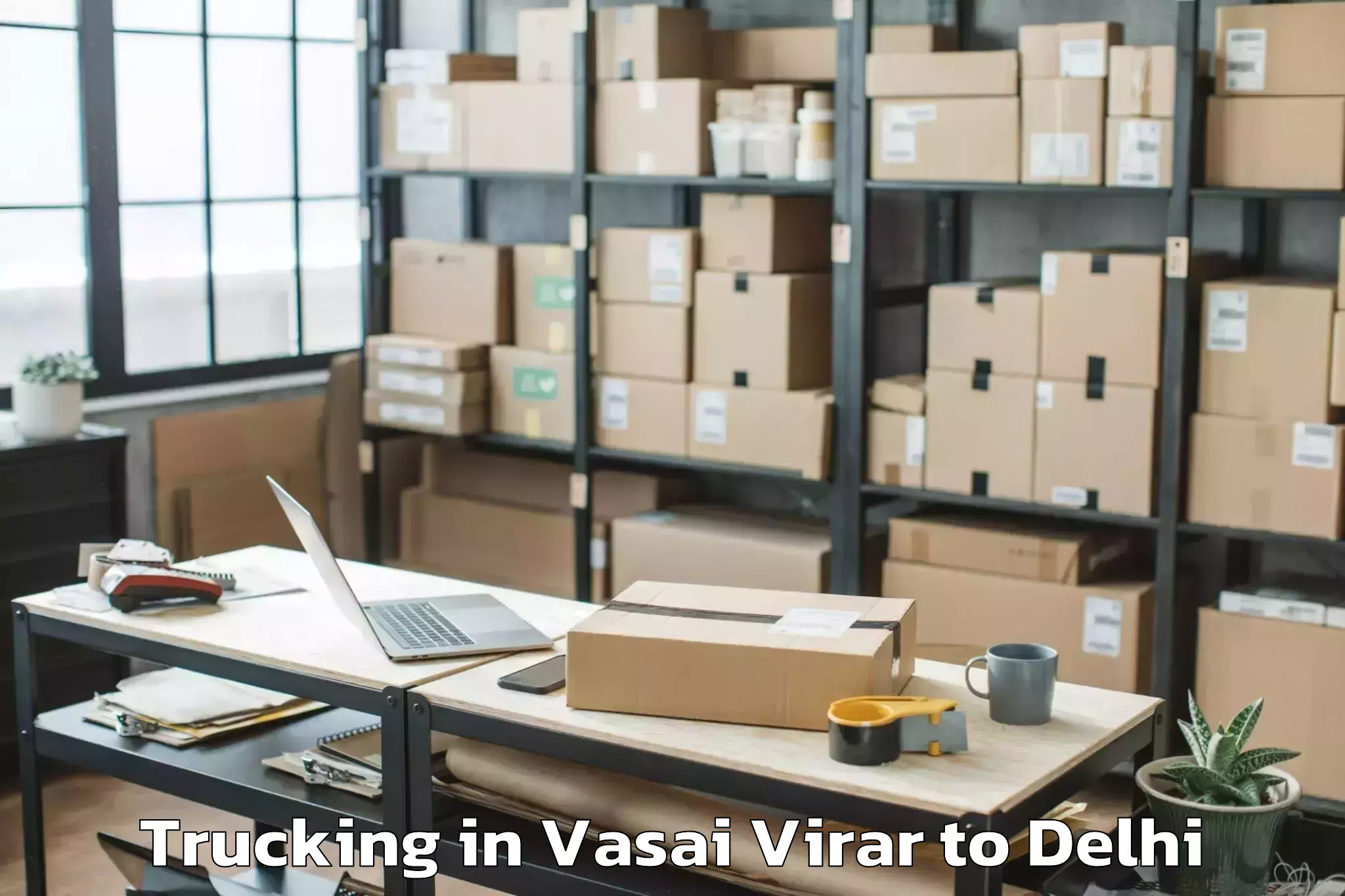 Leading Vasai Virar to Naraina Industrial Estate Trucking Provider